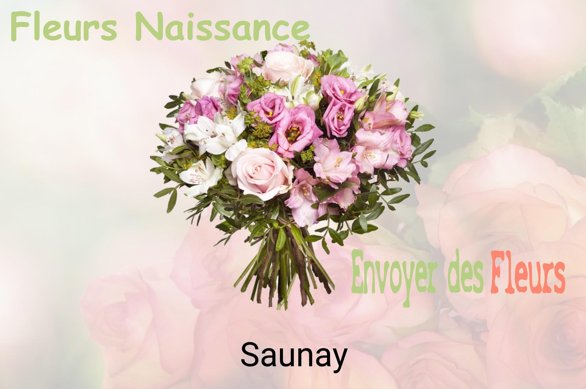 Bouquet de fleurs de naissance livré à Saunay